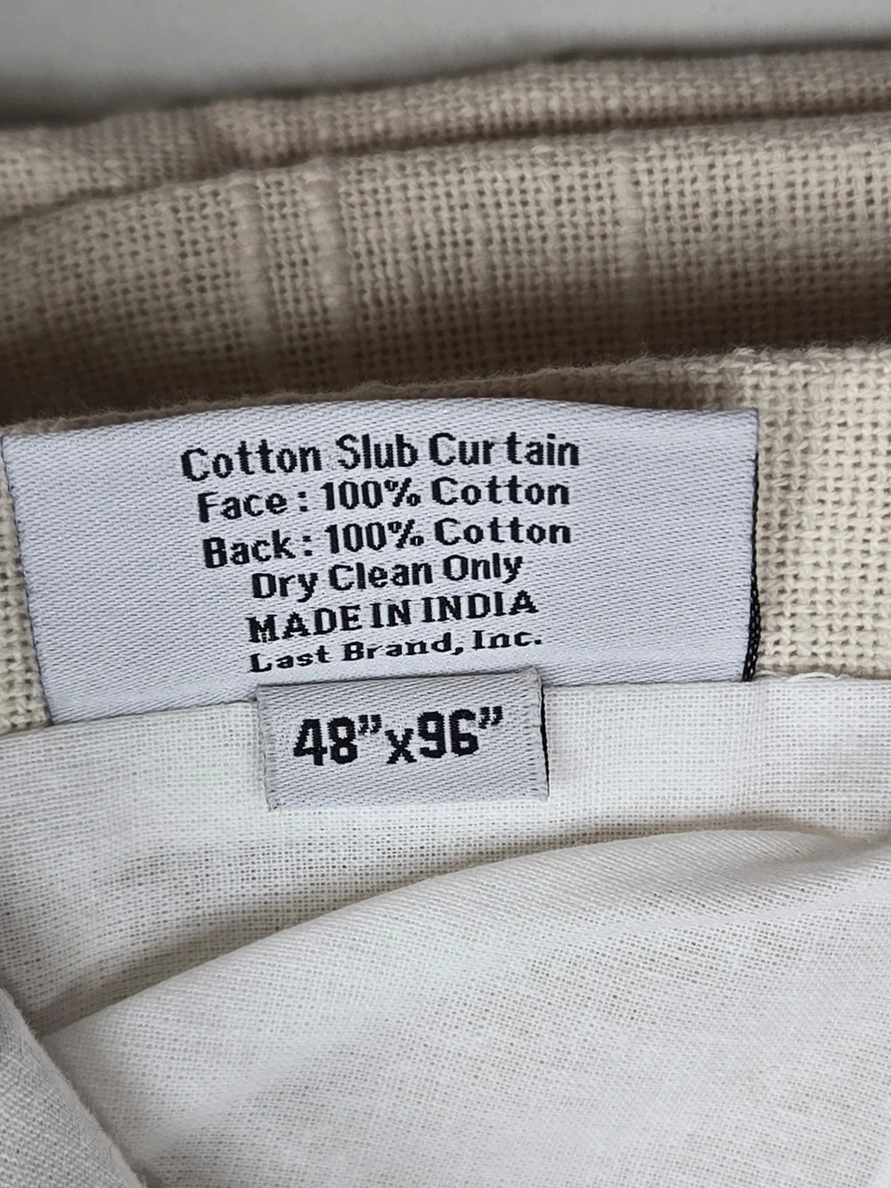 QUINCE Set Of 2 48x96 Cotton Slub Curtains Natural 9738
